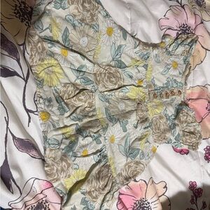 Wonder Nation Floral Kids Dress - Yellow, Green, Brown